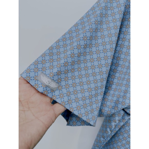 Straight Down‎ Performance Golf  Polo Shirt AOP Blue 2XL Baby Blue floral print - Picture 6 of 13